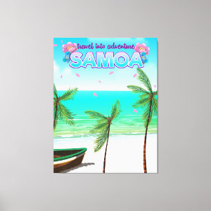 Samoa "travel into adventure" travel poster. canvas print