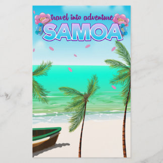 Samoa "travel into adventure" travel poster. stationery