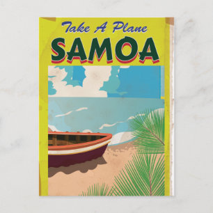 Samoa Vintage Travel Poster Postcard