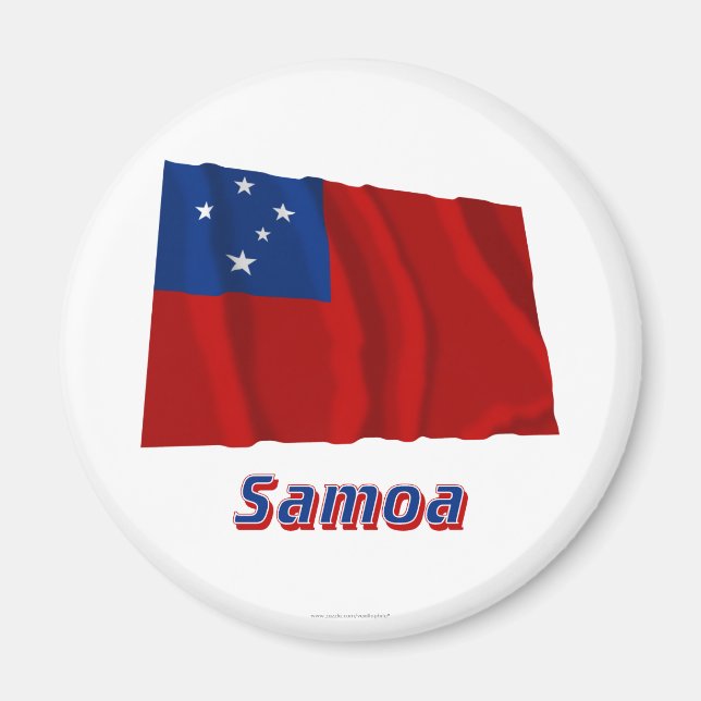 Samoa Waving Flag with Name Magnet (Front)