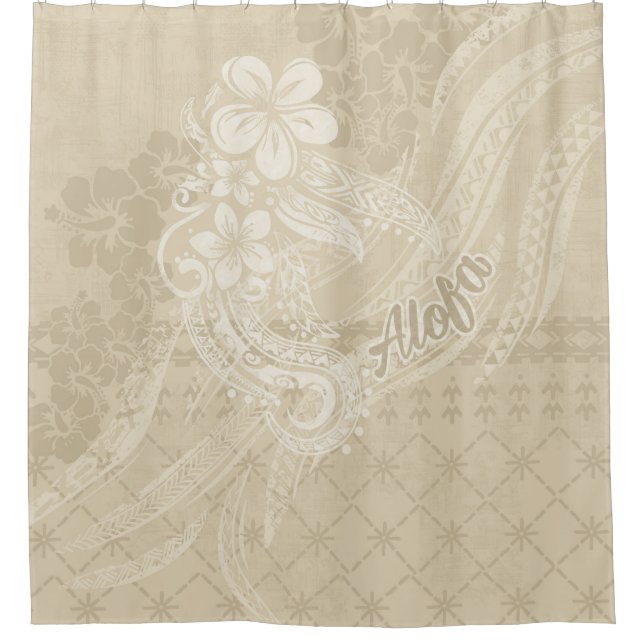 Samoan Alofa - Polynesian Bath Decor Shower Curtain (Front)