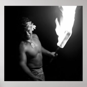 SAMOAN CHIEF with TORCH Poster