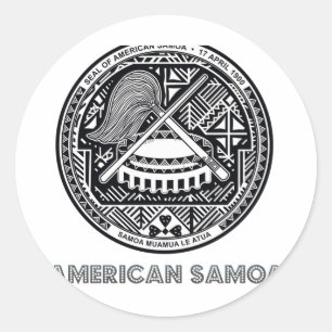 Samoan Emblem Classic Round Sticker