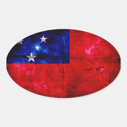 Samoan Flag Oval Sticker