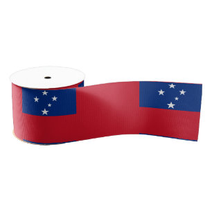 Samoan Flag & Samoa travel, holiday/sports Grosgrain Ribbon