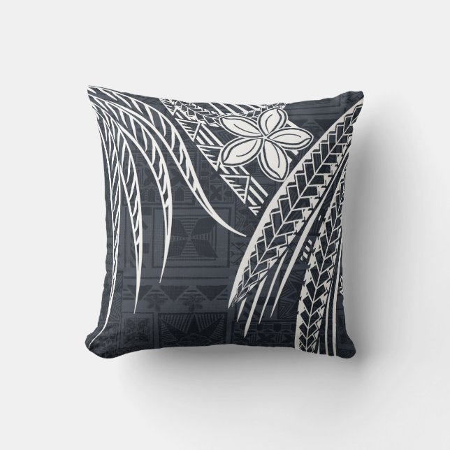 Samoan - Hawaiian - Polynesian Old Tapa Designs Cushion (Front)