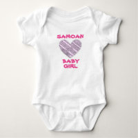 Samoan Infant Pink/White Logo with Tribal Designs
