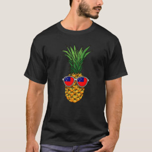 Samoan Pineapple Samoa Flag Sunglasses Summer Time T-Shirt