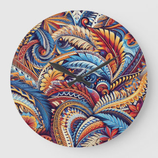 samoan , polynesian  culture inspired pattern large clock