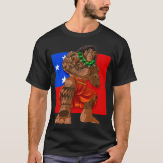 Samoan Pride Polynesian Haka Dance Samoa Flag  T-Shirt