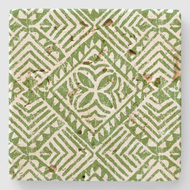 Samoan Tapa Hawaiian Tiki Bar Stone Coaters Stone Coaster (Front)