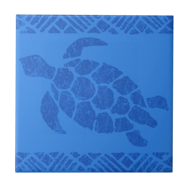 Samoan Tapa Polynesian Turtle Tile Trivets (Front)