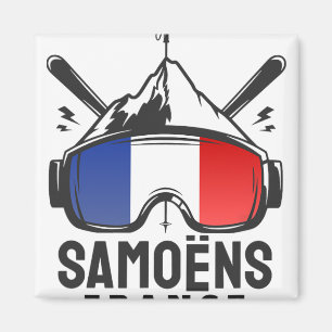 Samoëns Grand Mif France Ski Resort Retro Skiing Magnet