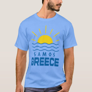 Samos Greece Sunshine And Sea Men's Blue T-Shirt