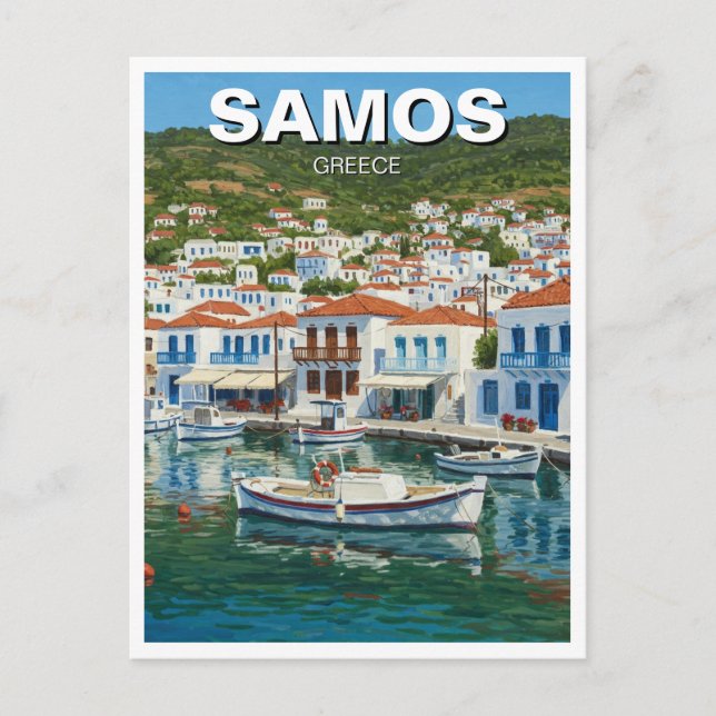 Samos Greece Travel Postcard (Front)