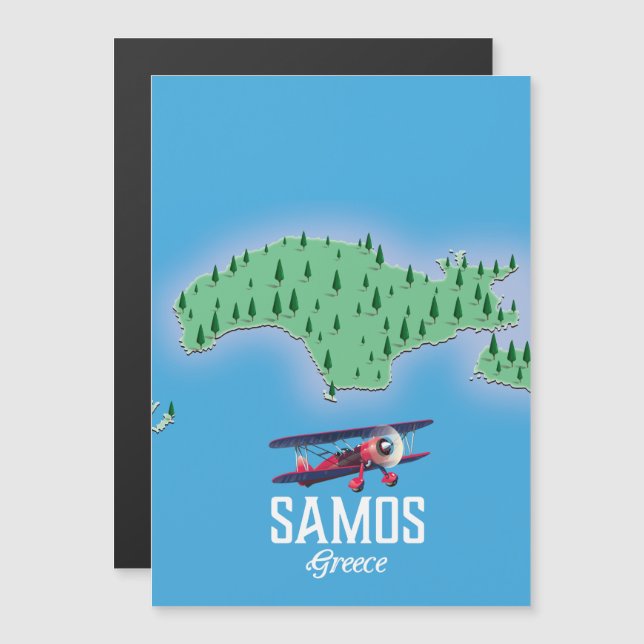 Samos Greek Island map (Front/Back)
