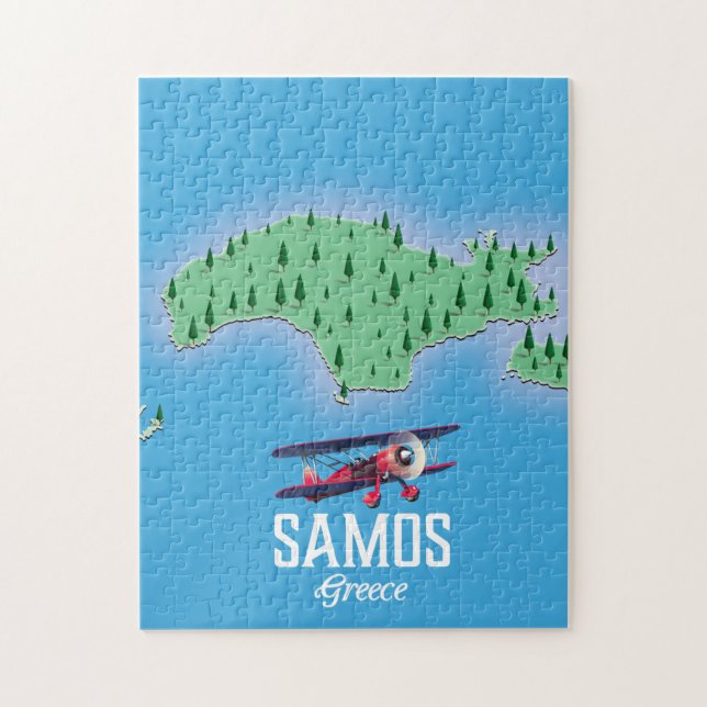 Samos Greek Island map Jigsaw Puzzle (Vertical)