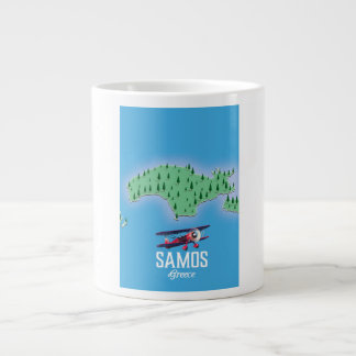 Samos Greek Island map Large Coffee Mug