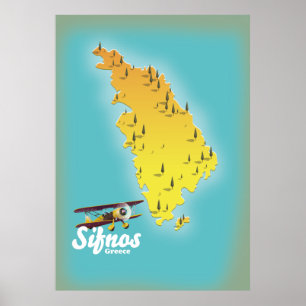 Samos Greek Island map Poster