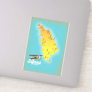 Samos Greek Island map Sticker