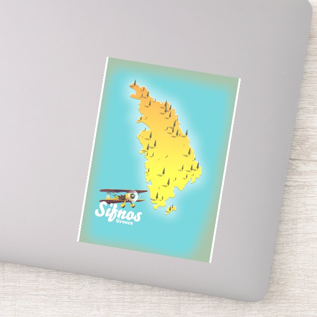 Samos Greek Island map Sticker (Detail)