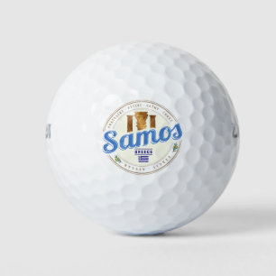 Samos island in Greece retro vintage vacation Golf Balls