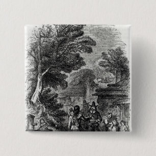 Samoset, the Indian Visitor 15 Cm Square Badge