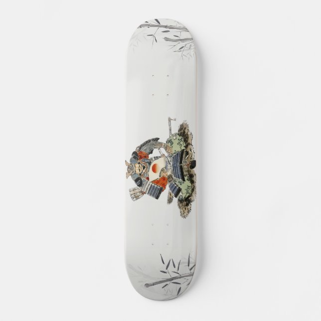Samouraïs Skateboards aquarelle paysage bambou (Front)