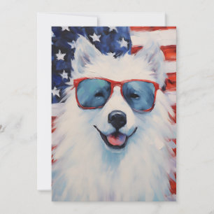 Samoyed 4th of July Independence day Holiday Card