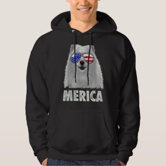 Samoyed 4th Of July Merica Men American Flag Sungl Hoodie