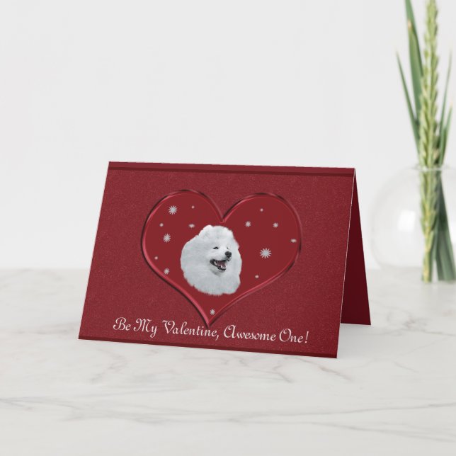 Samoyed 5X7 Folded Valentine Card (Front)