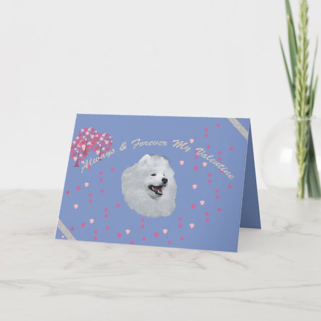 Samoyed 5X7 Folded Valentine's Card Personalised! (Front)