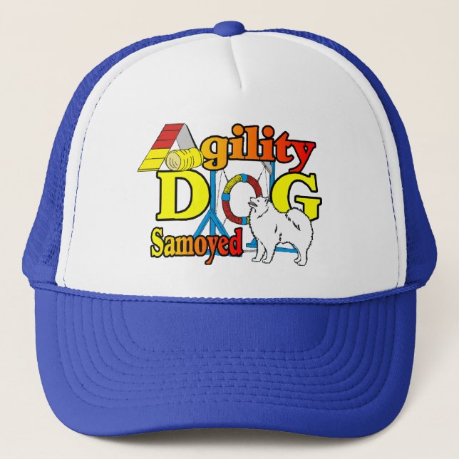 Samoyed Agility Gifts Trucker Hat (Front)