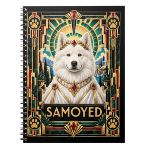 Samoyed, Art Deco Dog Notebook