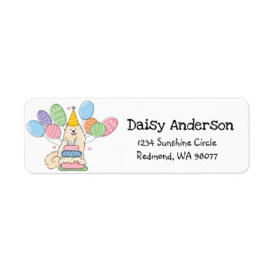 Samoyed Birthday Party Return Address Label