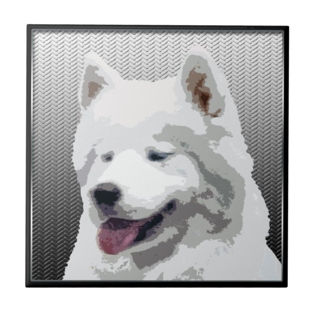 Samoyed Ceramic Tile (Front)