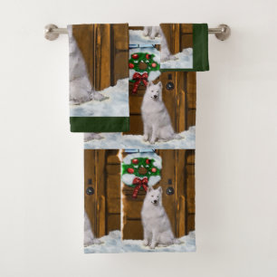 Samoyed Christmas Bath Towel Set