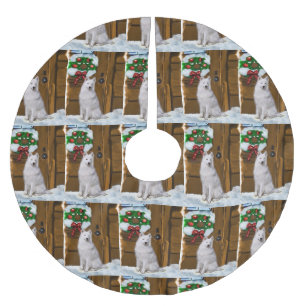 Samoyed Christmas Brushed Polyester Tree Skirt