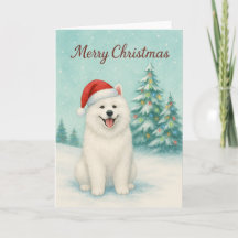 Samoyed Christmas Card - Holiday Card