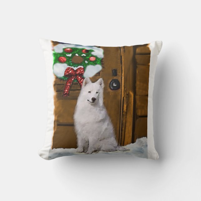 Samoyed Christmas Cushion (Front)