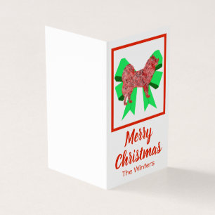 Samoyed Christmas Dog & Green Bow Gift Tag