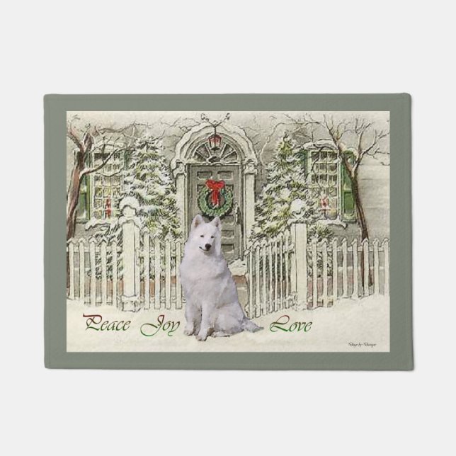 Samoyed Christmas   Doormat (Front)