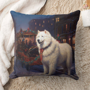 Samoyed Christmas Festive Season  Cushion