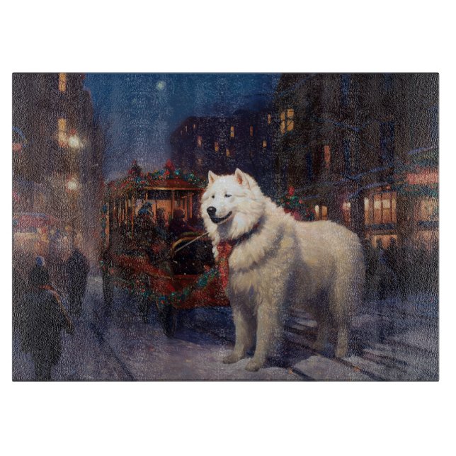 Samoyed Christmas Festive Season  Cutting Board (Front)