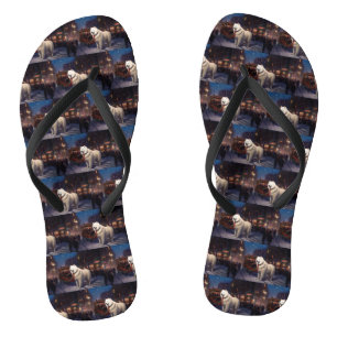 Samoyed Christmas Festive Season  Flip Flops