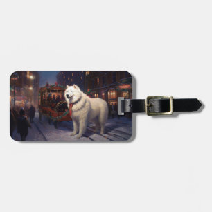 Samoyed Christmas Festive Season Luggage Tag