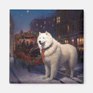 Samoyed Christmas Festive Season Magnet