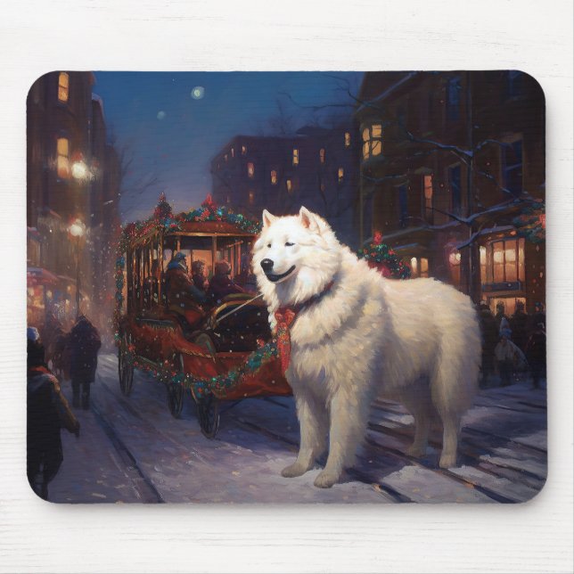 Samoyed Christmas Festive Season  Mouse Mat (Front)