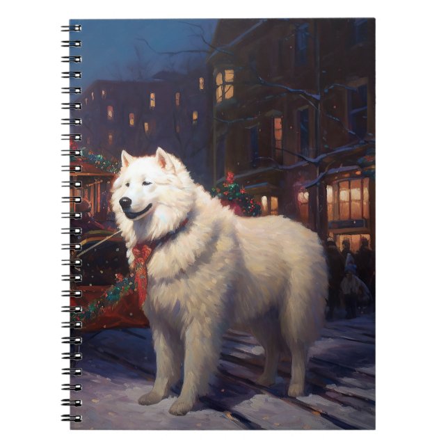 Samoyed Christmas Festive Season  Notebook (Front)