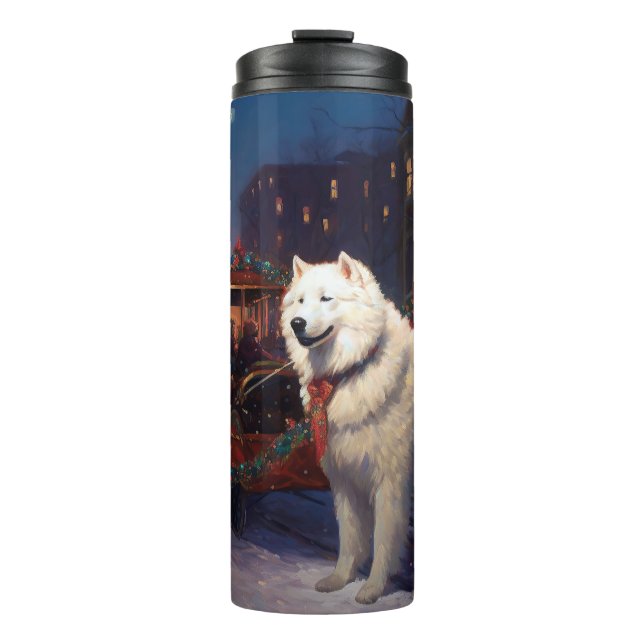 Samoyed Christmas Festive Season  Thermal Tumbler (Front)